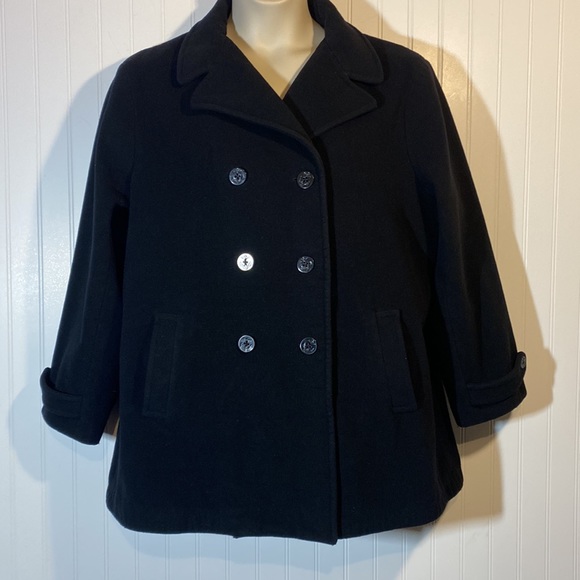 Eddie Bauer Jackets & Blazers - Eddie Bauer cashmere wool blend black peacoat with pockets